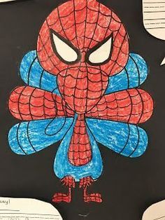 a child's drawing of a spider man