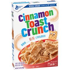 a box of cinnamon toast crunch cereal