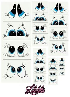 an image of blue eyes with different shapes and sizes