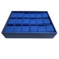 This elegant and 3 by 6 watch tray is crafted from the finest materials, ensuring that it will be the perfect addition to any watch collection. The deep blue color adds a touch of sophistication and class, while the velvet lining helps to protect your precious timepieces from scratches and damage. The watch tray is large enough to hold an 18 watches, so you can showcase your entire collection in style. Whether you are a seasoned collector or simply appreciate the finer things in life, the Blue Watch Tray is a must-have addition to your home or store. For store owners, the watch tray are stackable as well. We offer logo printing as well! Please message us. So why wait? Treat yourself to the ultimate in watch storage today and add the Blue Watch Tray to your collection. You won't be disappoi Led Light Box, Deep Blue Color, Watch Storage, Blue Watches, Watch Collection, Jewellery Boxes, Jewelry Boxes, The Watch, Deep Blue