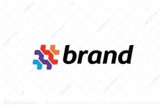 the logo for brand, consisting of colorful lines and letters that appear to be connected with each other