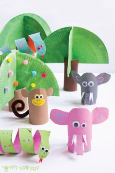 paper plate jungle play set for kids to make