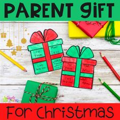 the parent's day gift for christmas has been made with paper and pencils