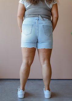 I AM SO, SO EXCITED ABOUT THESE SHORTS!!! OUR FIRST EVER PLUS SIZED PAIR! I spent HOURS searching for these and I am SO happy with them! Our queen / model Maya said these are the comfiest denim shorts she's ever worn! maya is 5'10 and and wearing a size 1X tee is VERY stretchy size XL: 16.5" length, 34" waist size 1X: 17" length, 36" waist size 2X: 18" length, 38" waist size 3X: 19" length, 40" waist paired with the second star to the right boxy tee and the pirate's life for me vest fabric is co Summer Medium Wash Mid-thigh Jean Shorts, Medium Wash Mid-thigh Length Shorts For Summer, Medium Wash Mid-thigh Length Summer Shorts, Spring Mid-thigh Length Shorts, Summer Denim Shorts In Mid-thigh Length, Stretch High-waisted Light Wash Shorts, Second Star To The Right, Space Mountain, Pirate Life