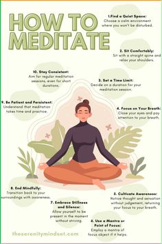 how to meditate in yoga for beginners and advanced students - infographical poster