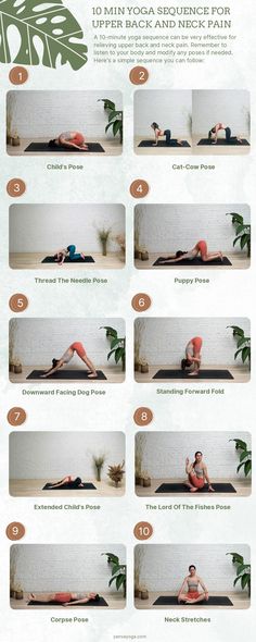 Yoga For Upper Back, Yoga For Neck, Yoga For Upper Back Pain, Yoga For Neck Pain, Yoga Sequence For Upper Back And Neck Pain Yoga For Neck Pain, 10 Min Yoga, Yoga For Neck, Best Poses, Yoga Sequence, Neck Pain Relief, Quick Workout Routine, Good Poses, Yoga Classes