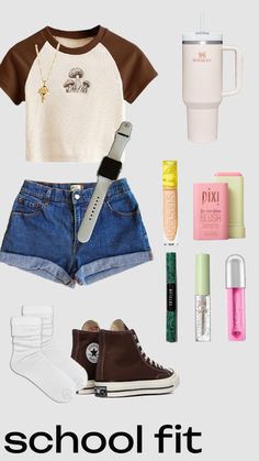 basic school outfit! #school #outfitinspo #brown #mushroom #makeup #basicmakeup #rembeauty #kosas #sheglam #pixi #nomakeupmakeup #allstars #stanleycup #brownoutfit #cute #fyp #trendy #schooloutfit First Day Of School Outfit For 5th Grade, Back To School Outfits Layout, Back To School Outfits Girls 6th Grade, Cute Outfits For School For 5th Graders, School Outfits Middle School 6th Grade, Back To School Outfits 5th Grade Girl, Back To School Outfits 8th Grade, Middle School Aesthetic, Mushroom Makeup