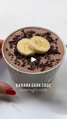 a banana and chocolate dessert in a bowl