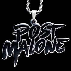 "Post Malone Necklace * 2\" stainless steel pendant *Comes with your choice of chain" Black Nickel-free Jewelry For Streetwear, Nickel-free Black Jewelry For Streetwear, Black Pendant Necklace For Streetwear, Black Pendant Jewelry For Streetwear, Personalized Black Metal Necklaces, Customized Black Stainless Steel Necklace, Punk Style Black Necklace For Streetwear, Black Necklace With Adjustable Chain For Streetwear, Customizable Black Stainless Steel Necklaces