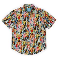 RSVLTS Casual Multicolor Shirt With Cartoon Print, Casual Multicolor Character Print Shirt, Casual School Shirt With Character Print, Multicolor Relaxed Fit Shirt With Character Print, Fun Multicolor Shirt For Streetwear, Wall E Movie, Deadpool Iron Man, Batman Superman Wonder Woman, New Found Glory