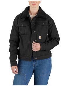 PRICES MAY VARY. Built to move with Rugged Flex stretch technology Sherpa lining for extra warmth Modifiable mock-neck secured tab collar Adjustable hem for a custom fit Adjustable cuffs for a custom fit Sherpa Lined Jacket, Carhartt Womens, Safety Clothing, Work Jacket, Work Jackets, Sherpa Lined, Sherpa Fleece, Jacket Tops, Custom Fit