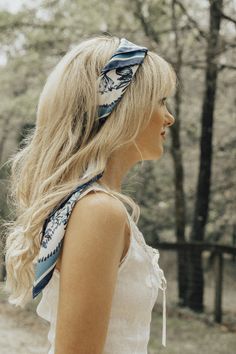 70s Hair Scarf, Bandana Hairstyles For Long Hair, 70s Hair, Silk Scarf Hair, Rhinestone Hair Clip, Pool Hairstyles, Metal Hair Clips, Bandana Hairstyles