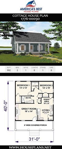 two story house plan with floor plans and measurements