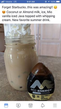 a jar of ice cream sitting on top of a counter