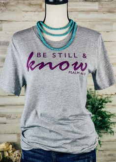 Heather Grey Be Still & Know Short Sleeve Graphic Tee Horse Hair Pottery