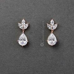 Classic Wedding Earrings with CZ Pear Drop - Cassandra Lynne Classic Marquise Bridal Earrings For Wedding, Classic Marquise Earrings For Wedding, Classic Marquise Wedding Earrings, Elegant Marquise Teardrop Earrings For Wedding, Classic Pear-shaped Teardrop Earrings For Wedding, Pear Drop Earrings, Wedding Jewllery, 1950 Outfits, Simple Wedding Earrings