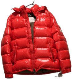 Luxury Red Winter Outerwear, Designer Red Hooded Outerwear, Designer Red Long Sleeve Outerwear, Moncler Maya, Moncler Jacket, Brand New, Red, Color