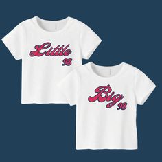 98 Braves, Aesthetic Baby, Big Little Shirts, Sorority Big Little, Inspired Aesthetic, Tennis Skirts, Baby Tees, Simple Tees, Big Little