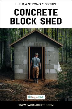 Concrete Block, Block Shed, Shed Block Shed Ideas, Cinder Block Shed, Storage Building Ideas, Cinder Block Building, Shed Ceiling Ideas, Shed Foundation Ideas, Concrete Shed, Shed Foundation, Building A Shed Base