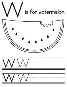 the letter w is for watermelon worksheet