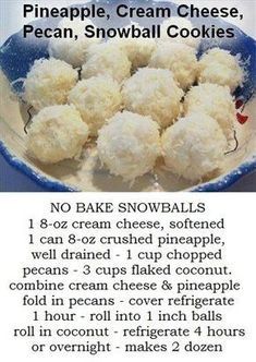 the recipe for snowball cookies is displayed on an iphone screen, and it appears to be in english