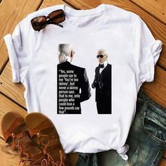 Material: COTTONItem Type: TopsFabric Type: BroadclothStyle: CasualTops Type: TeesPattern Type: CartoonSleeve Length(cm): Short White Letter Print Top For Workwear, White Letter Print Top For Work, Funny T, Karl Lagerfeld, Style Icons, Funny Tshirts, The Row, In This Moment, Turn Ons