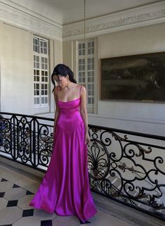 Hot Pink Maxi Dress, Strapless Prom Dresses, Spaghetti Strap Prom Dress, Long Evening Gowns, Ball Gowns Evening, Camisole Dress, A Line Prom Dresses, Women's Evening Dresses, Maxi Dress Evening