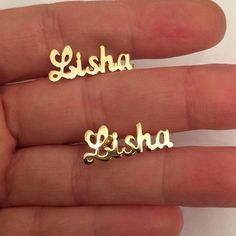 High Quality 18k Gold Plate name Earrings, letter earring We make the earrings name specially for you with the name you want! We can make all names Please offer your name to us. We'll produce according to your requirement!! Personalization takes approx 10 working days + 1 week for shipping. Please make sure your name is spelled correctly since personalized orders can't be restocked or resaled The Earrings will be sent gift-wrapped and packed in a padded envelope to maintain the product Our jewel Custom Name Earrings For Mother's Day Gift, Customizable Gold Earrings For Personalized Gift, Customizable Gold Earrings For Mother's Day, Customizable Gold Earrings For Birthday, Personalized Name Earrings For Mother's Day, Personalized Gold Earrings For Birthday, Customized Earrings For Mother's Day, Personalized 14k Gold Earrings For Anniversary, Personalized Silver Earrings For Birthday Gift