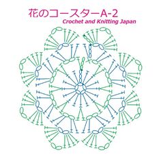 an image of a circular pattern with the words crochet and knitting japan written in japanese