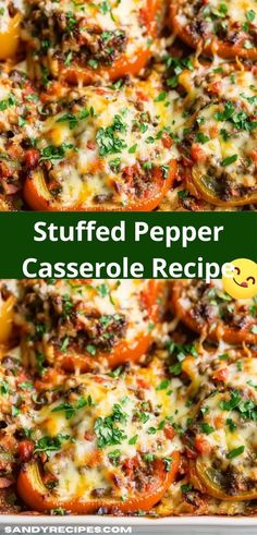 stuffed pepper casserole recipe with cheese and tomatoes