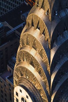 an aerial view of the top of a building