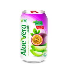 a can of juice with some fruit on it