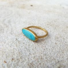 Turquoise Ring  18k Gold  Turquoise Stone Ring by artemer on Etsy, $405.00 Modern Oval Turquoise Ring As Gift, Modern Oval Turquoise Gemstone Ring, Oval Turquoise Ring With Bezel Setting, Minimalist Oval Turquoise Gemstone Ring, Minimalist Oval Turquoise Ring, Minimalist Turquoise Oval Ring, Large Turquoise Ring, December Birthstone Ring, Turquoise Gold Ring