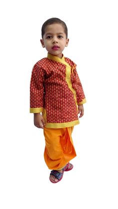 Indian Dabu Print Dhoti Kurta, Boy's Traditional  Angrakha Set, Dhoti suit, kids baby wear, Ethnic d Traditional Kalamkari Print Sets For Festive Occasion, Festive Traditional Sets With Kalamkari Print, Block Print Sets For Puja And Navratri, Navratri Puja Sets With Block Print, Navratri Puja Block Print Sets, Festive Kalamkari Print Traditional Sets, Block Print Sets For Puja And Eid, Kalamkari Print Sets For Puja And Navratri, Festive Block Print Sets For Puja