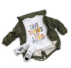 Boys Thanksgiving Tshirt, Cute Thanksgiving Shirt for Kids, Give Thanks To The Lord for He Is Good, Toddler Boy Thanksgiving, Thanksgiving Gift ❀DETAIL❀ For printing, we use Bella Canvas and Gildan SoftStyle brand shirts, which are the best in the industry. *Bella Canvas -unisex size -4.2 oz. -Solid colors are 100% Combed Cotton and Ring-Spun Cotton. -Athletic Heather 90% Combed and Ring-Spun Cotton, 10% Polyester -All Heather CVC Colors 52% Combed and Ring-Spun, 48% Polyester *Gildan SoftStyle Rock Letters, Boys Thanksgiving Shirts, Toddler Boy Birthday, Thanksgiving Toddler, Toddler Christmas Outfit, 2nd Birthday Boys, Kids Thanksgiving, Letters Design, Gray Rock