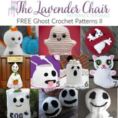 crochet patterns for halloween themed items including pumpkins, ghost, and more