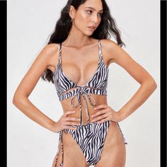 Sexy Soft. You Will Get The Bikini Set And The Matching Hair Tie. Trusted Seller. Have Sold Over 800+ Items. Zebra Print Swimwear For Sunbathing In Summer, Trendy Strappy Swimwear For Sunbathing, Zebra Print Swimwear For Sunbathing In Beach Season, Zebra Print Beachwear Swimwear For Vacation, Summer Party Striped Swimwear, Vacation Beachwear With Zebra Print Swimwear, Fitted Zebra Print Swimwear For Vacation, Zebra Print Swimwear For Beach Season Sunbathing, Zebra Print Swimwear For Summer Beach