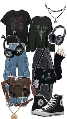 Bandcore Outfit, Alt Clothing Aesthetic, They Them Aesthetic Clothes, Unfashionable Outfit, Grunge Turtleneck Outfit, Grunge Rock Aesthetic Outfits, Masculine Grunge Outfits For Women, Vintage Alt Outfits, Tattoo Artist Outfit Style