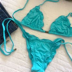 Brand New Blue Brazilian Bikini. Great Quality (Santa Monica Fabric) And Very Comfortable. No Returns. Only Blue One. Small. Blue Swimwear For Holiday Beach Season, Santa Monica, Womens Swim, Color Blue, Swimming, Brand New, Fabric, Women Shopping, Blue