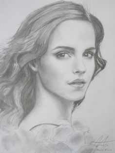 a pencil drawing of a woman's face