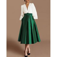 Silhouette:A-Line; Hemline / Train:Tea Length; Closure:Zipper UP; Built-In Bra:No; Embellishment:Ruched; Fabric:Satin; Sleeve Length:Long Sleeve; Tips:Colors may vary slightly due to different monitor settings,Professional dry cleaner only; Boning:No; Style:Color Block,Silky,Elegant; Occasion:Formal,Wedding Guest; Neckline:V Neck; Brand:TS Couture; Front page:Cocktail Dresses; Listing Date:12/22/2023; Bust:; Hips:; Hollow to Floor:; Waist: Green Knee-length Midi Dress For Holiday, Knee-length Christmas Midi Dress, Elegant White Christmas Dress, Dress Formal Wedding Guest, Cocktail Dress Elegant, Cheap Cocktail Dresses, Formal Wedding Guests, Cocktail Dresses Online, Long Skirt Fashion