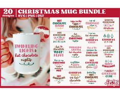 a christmas mug with the words'20 christmas mug bundle '