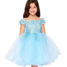 Let Your Daughter Feel Like An Ethereal Princess In This Beautiful Gown! Embroidered With Flowers From The Bodice To The Skirt, This A-Line Silhouette Gown Was Created For The Sweetest Childhood Memories. Another Voluminous Accent Is A Tulle-Layered Skirt Designed To Catch All The Eyes And Compliments. Let Your Small Princess Have This Stunning Piece In Her Closet And Be Able To Express Her Unique Style In The Best Way She Could. Category: Party Dresses Fabric: Lace, Tulle & Cotton Content: 100% Polyester / 100% Cotton Color: Blue Tag: Beadings, Dresses, Embellishment, Embroidery, Evening Gowns, Gowns, Kids, Little Girls, Sequin, Sleeveless, Tank Straps, Wedding Style Blue Floral Applique Dress For Prom, Blue Floral Applique Prom Dress, Fitted Blue Dress With Floral Applique, Blue Fitted Dress With Floral Applique, Fitted Blue Princess Dress With Floral Applique, Blue Pageant Dress For Spring, Blue Spring Pageant Dress, Light Blue Tulle Dress With Floral Applique, Blue Princess Dress With Floral Applique