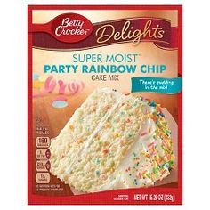 betty crocker delights super moist party rainbow cake mix