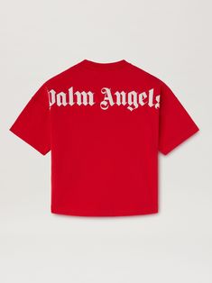 Plam Angels T Shirt, Red Palm Angels Tshirt, Red Urban T-shirt With Logo Print, Black Palm Angels T Shirt, Palm Angels Black Tshirt, Black Tracksuit, Eyewear Kids, Baby Icon, Angels Logo