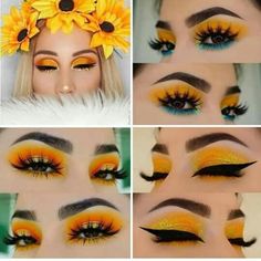 Orange Eye Makeup, Eye Makeup Steps, Pinterest Makeup, Eye Makeup Designs, Makijaż Smokey Eye, Colorful Eye Makeup, Makeup Eye Looks, Creative Eye Makeup, Eye Makeup Art