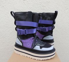 UGG POP PUNK HIGH TOP SNEAKER BOOTS ~ NEW IN BOX  ~ WOMEN'S SIZE 5/ EUR 36/ UK 3 ~ STYLE FITS TRUE TO SIZE  ~ COLOR: TRUE NAVY ( BLUE/ MULTI)  MY ITEMS ARE ALWAYS AUTHENTIC, PLEASE SEE MY TRUSTED FEEDBACK Lace-up closure lowers, Zip on the upper shaft  Suede, patent and mesh UGG logo on the glossy patent heel Functional straps on the shaft Mesh lining and insole Treadlite 2' sole Inside size tag and box upc have been marked to prevent retail store returns Please note, most UGG's are now made in China or Vietnam. NONE are made in Australia PLEASE READ: MY ITEMS ARE ALWAYS AUTHENTIC, THIS PAIR HAS THE HOLOGRAM ON THE LEFT BOOT SOLE I BUY ALL MY ITEMS FROM THE UGG PARENT COMPANY ( DECKERS).YES, DECKERS OWNS UGG AND IS LOCATED IN MY HOMETOWN! I HAVE SOLD OVER 20000 PAIR OF AUTHENTIC UGG'S, BUY Sneaker Platform, Animal Print Crop Tops, Platform Boots Women, Patent Heels, High Top Sneaker, Pop Punk, Boots Women, Ugg Australia, Platform Boots