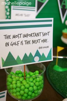 there is a sign that says the most important shot in golf is the next one