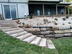 a house with stone steps leading up to it