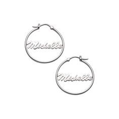 Create a custom pair of earrings your loved one will cherish for years to come. These Sterling Silver hoops can be personalized with the name of your choice, up to 8 letters, in a lovely script font to make the perfect gift to give, any time of year. Size: 25. Gender: female. Age Group: adult. Planet Jewelry, Sterling Silver Hoops, Script Font, Silver Hoops, Gender Female, Age Group, Hoop Earrings, Take That, Perfect Gift